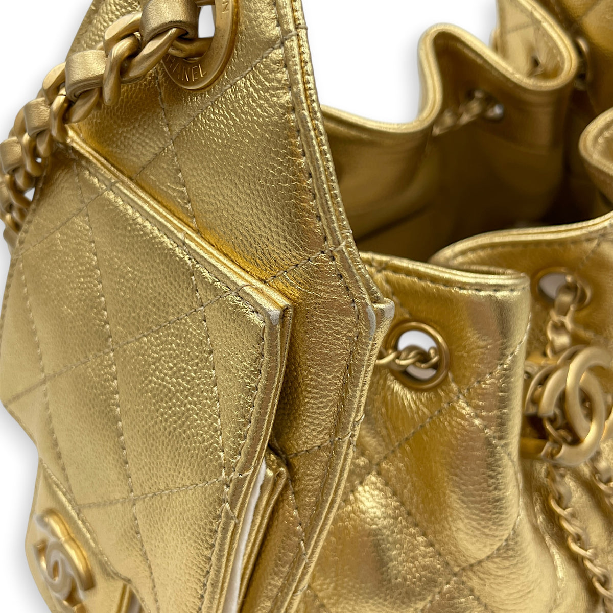 C25  Mini Gold Shoulder  in Lambskin Gold hardware