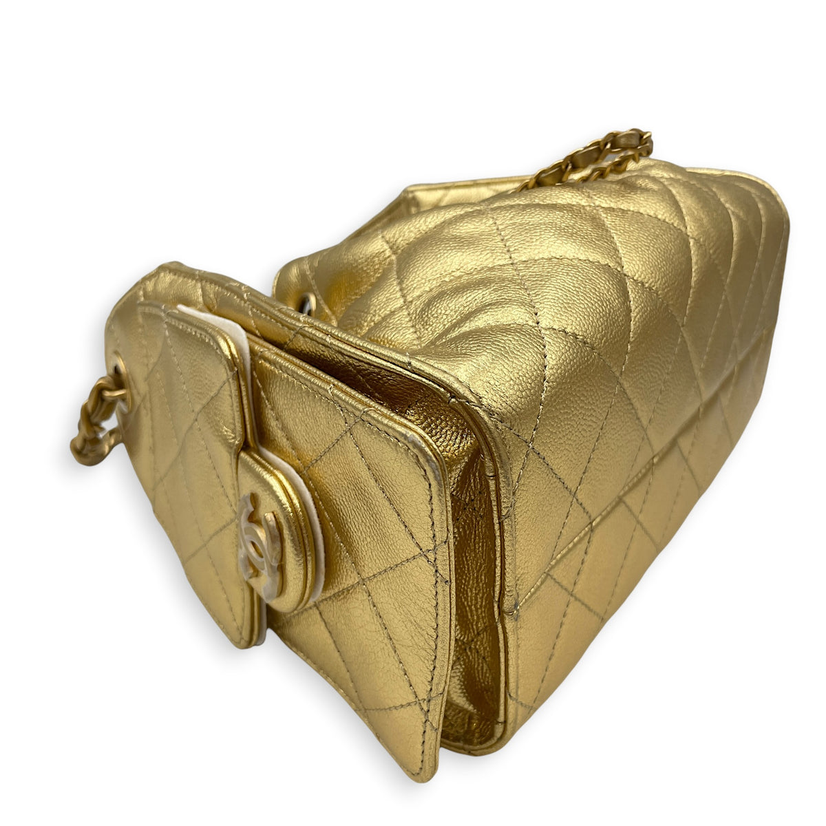 C25  Mini Gold Shoulder  in Lambskin Gold hardware