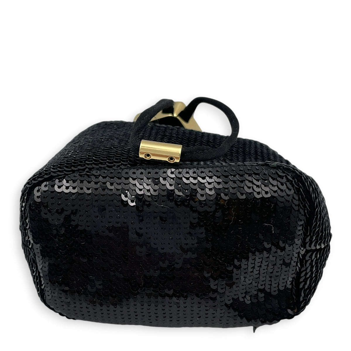 Bucket Mini Black Bucket Bag in Sequins Gold hardware