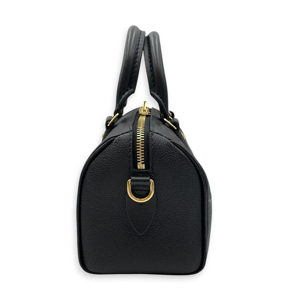 Speedy Bandouliere 20 Noir Top Handle Bag in Monogram Empreinte Leather Gold hardware