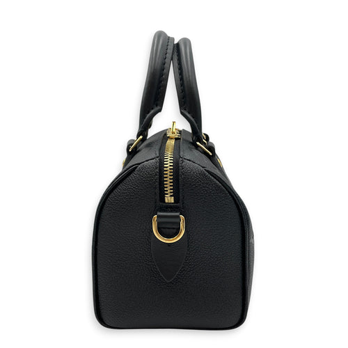 Speedy Bandouliere 20 Noir Top Handle Bag in Monogram Empreinte Leather Gold hardware