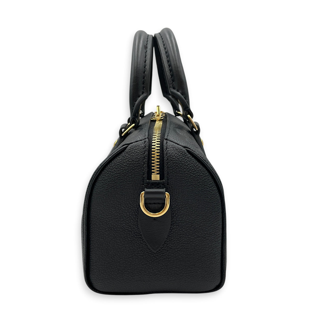 Speedy Bandouliere 20 Noir Top Handle Bag in Monogram Empreinte Leather Gold hardware