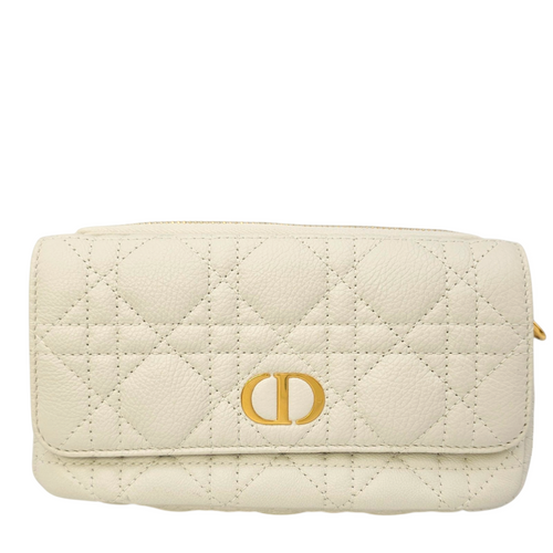 Caro White Crossbody Bag in Calfskin Gold hardware
