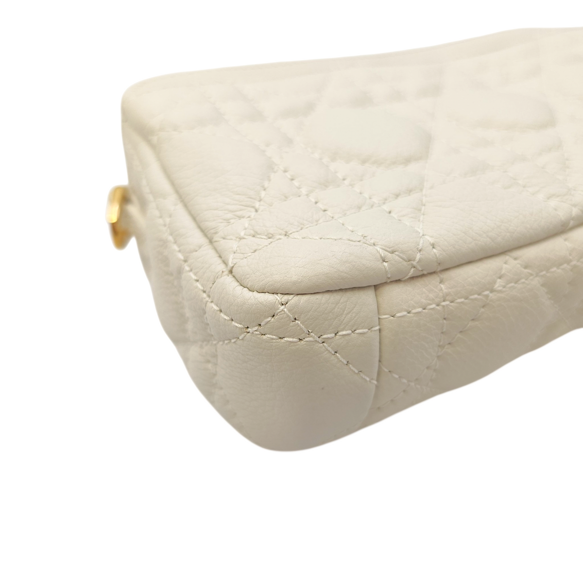 Caro White Crossbody Bag in Calfskin Gold hardware
