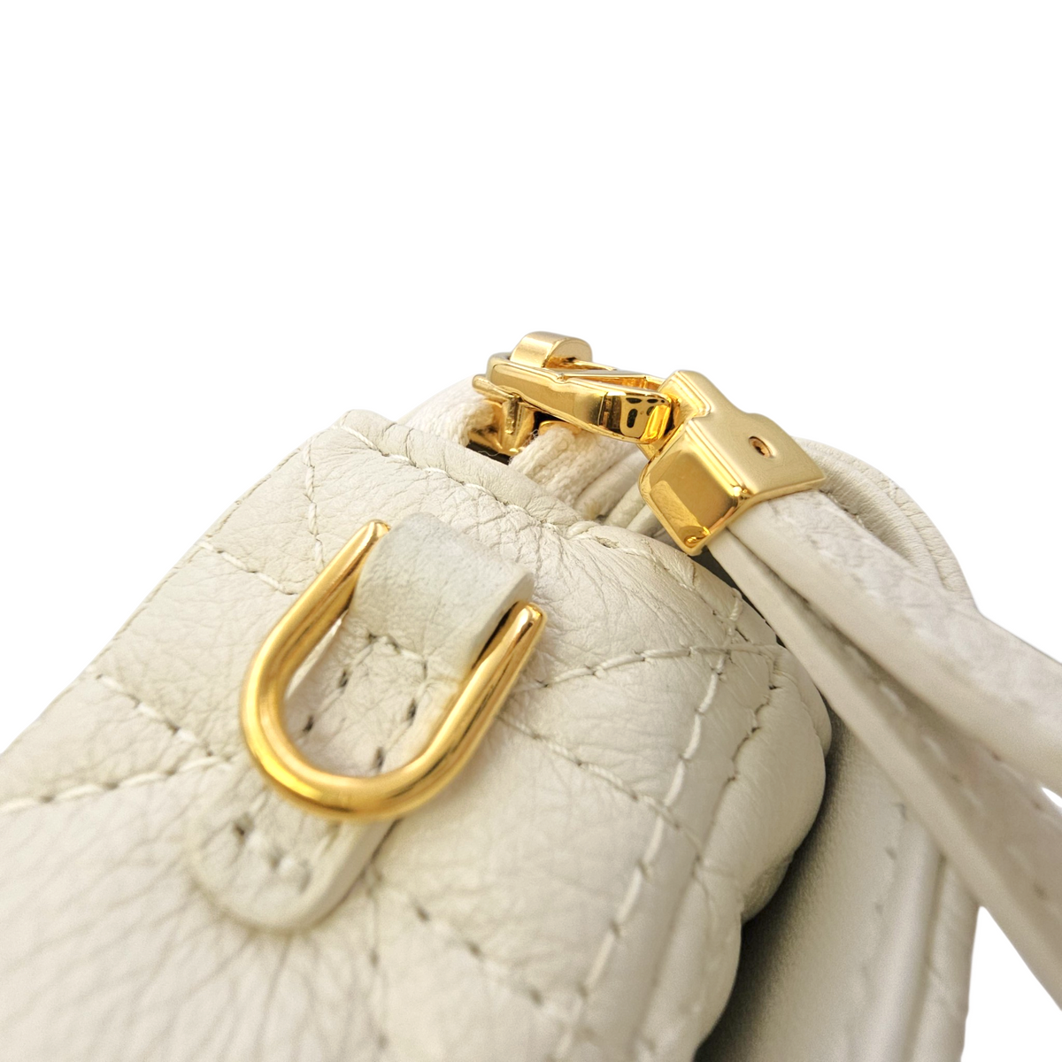 Caro White Crossbody Bag in Calfskin Gold hardware