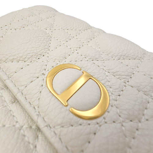 Caro White Crossbody Bag in Calfskin Gold hardware