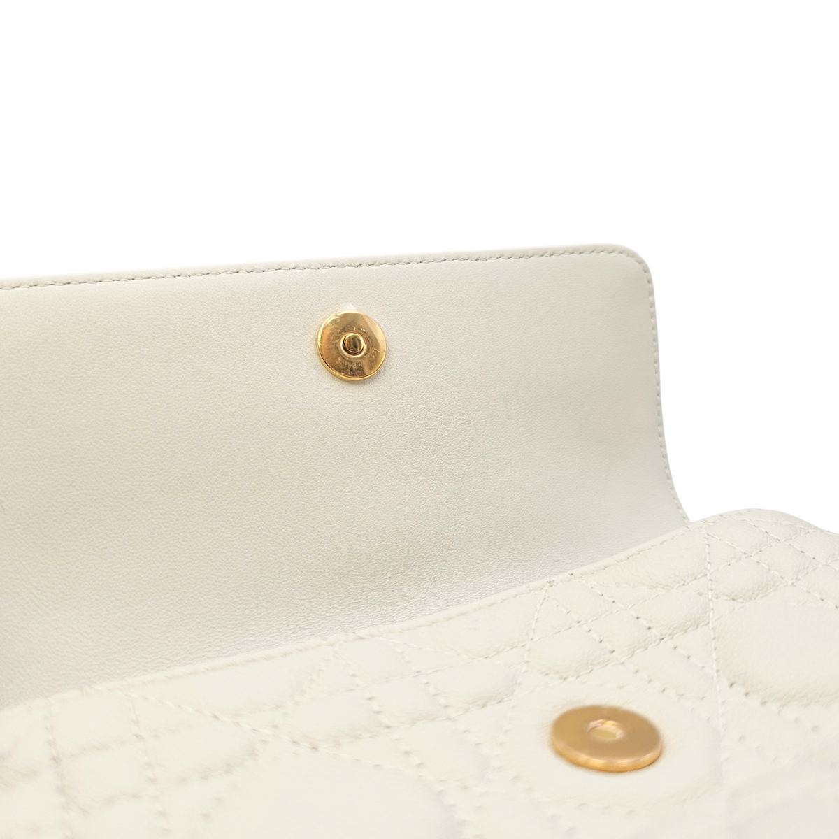 Caro White Crossbody Bag in Calfskin Gold hardware