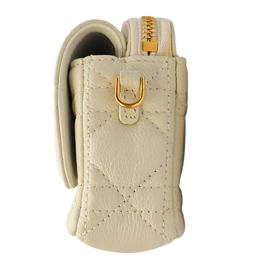 Caro White Crossbody Bag in Calfskin Gold hardware