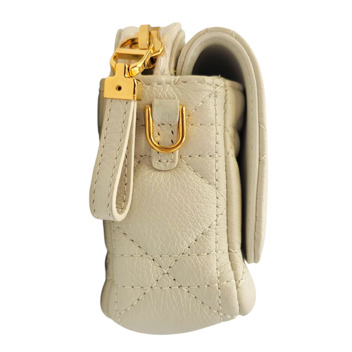 Caro White Crossbody Bag in Calfskin Gold hardware