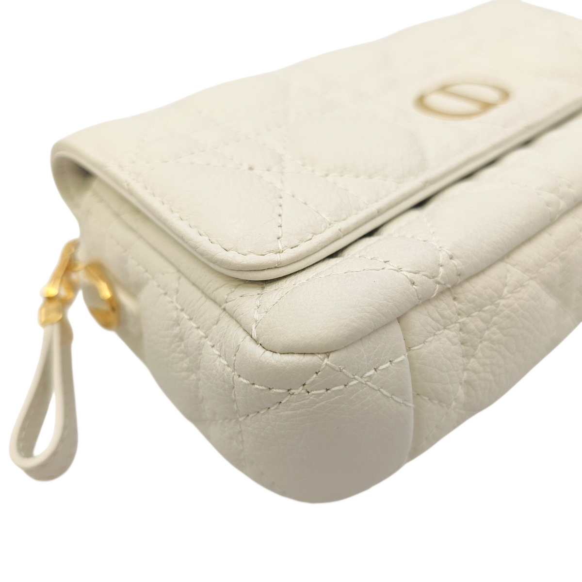 Caro White Crossbody Bag in Calfskin Gold hardware