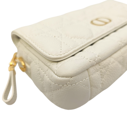 Caro White Crossbody Bag in Calfskin Gold hardware