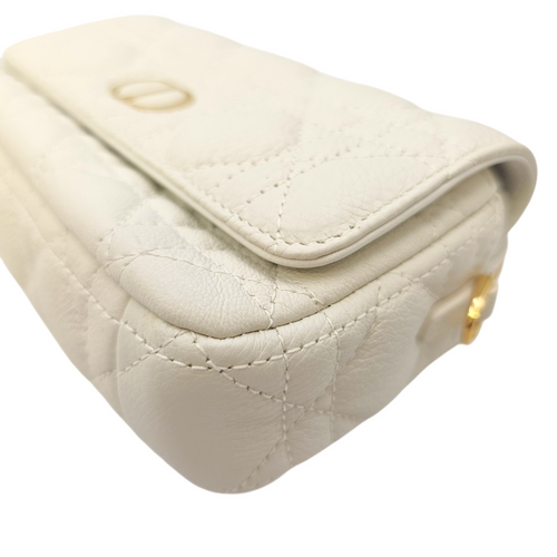 Caro White Crossbody Bag in Calfskin Gold hardware