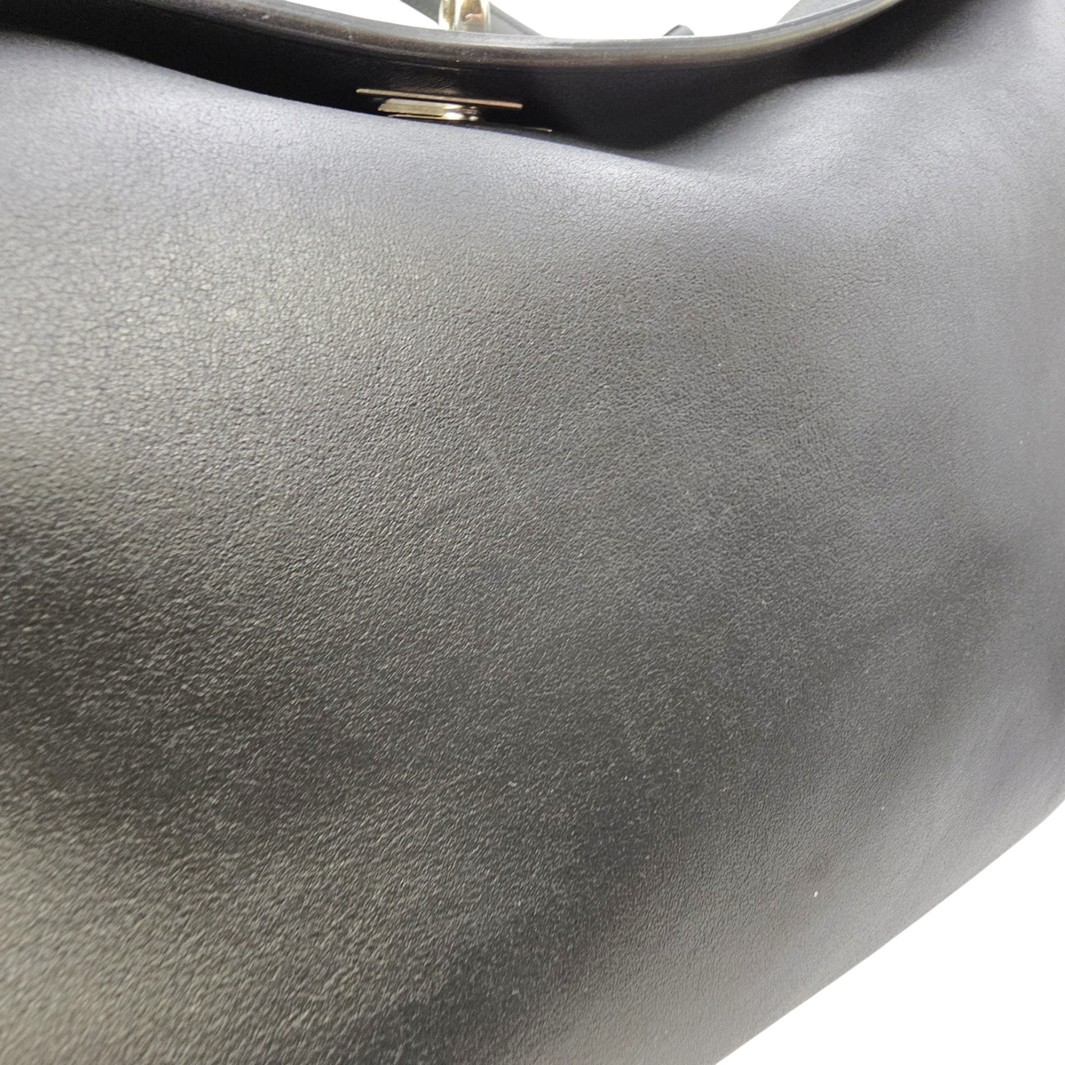 Rodeo Medium Black Top Handle Bag in Calfskin Palladium hardware