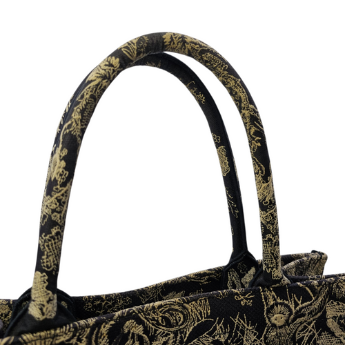 Book Tote Blue Top Handle Bag in Canvas