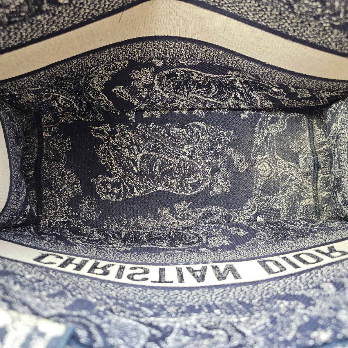 Book Tote Blue Top Handle Bag in Canvas