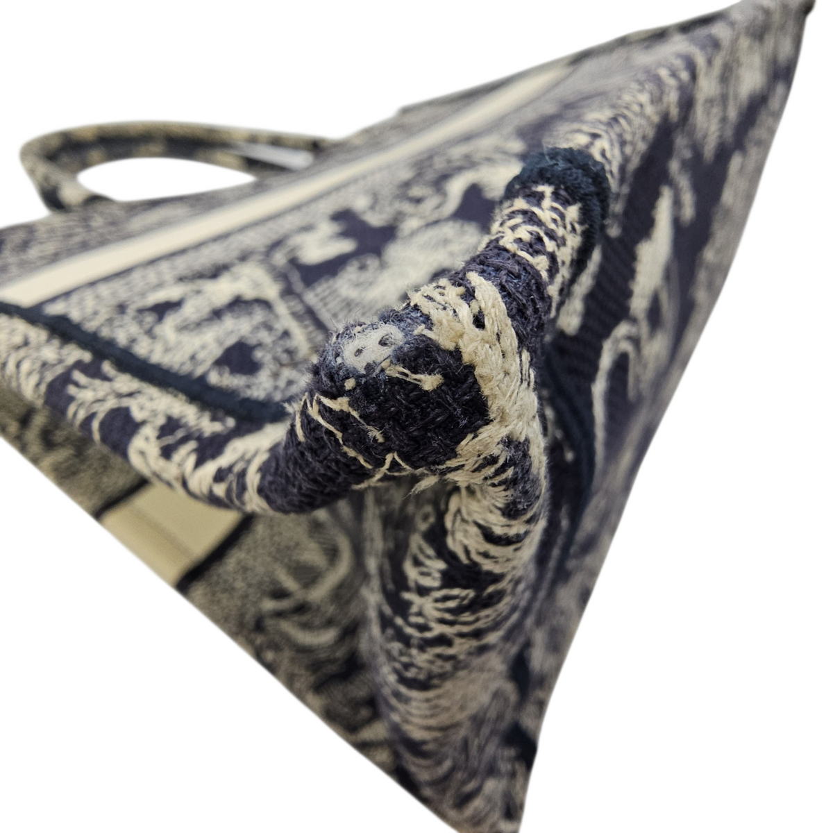 Book Tote Blue Top Handle Bag in Canvas