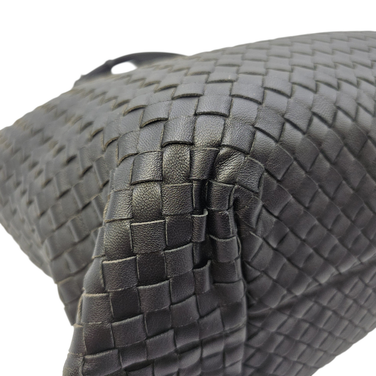 Intrecciato Black Tote Bag in Nappa Leather Ruthenium hardware