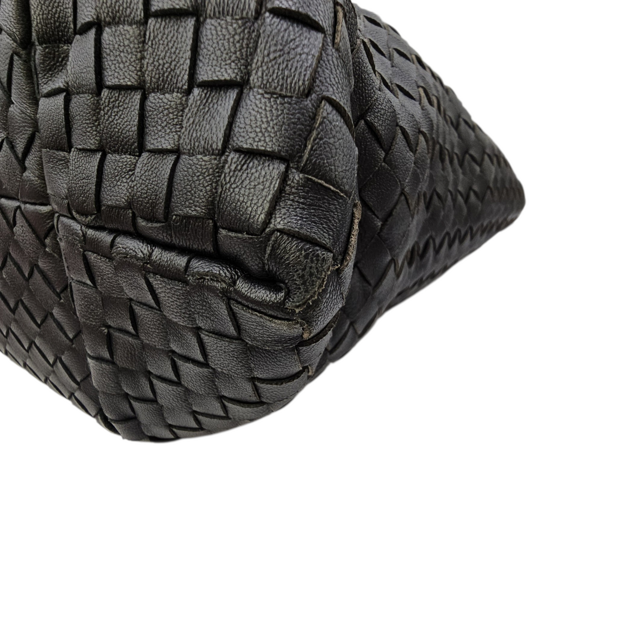 Intrecciato Black Tote Bag in Nappa Leather Ruthenium hardware