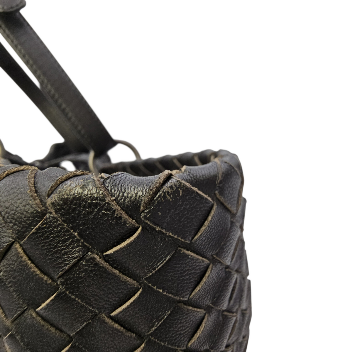 Intrecciato Black Tote Bag in Nappa Leather Ruthenium hardware