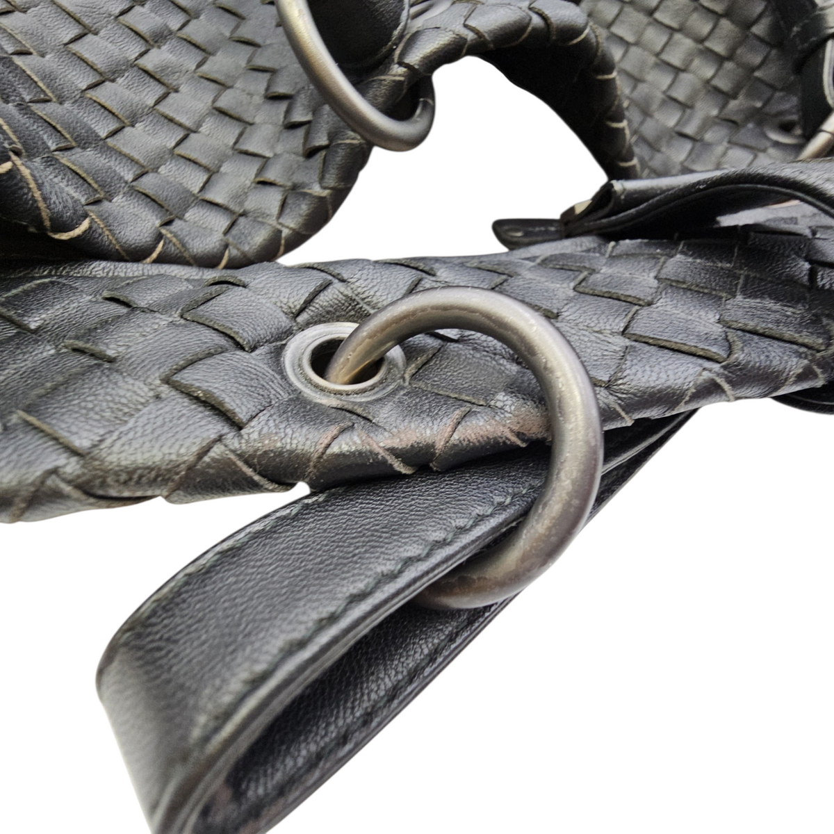 Intrecciato Black Tote Bag in Nappa Leather Ruthenium hardware