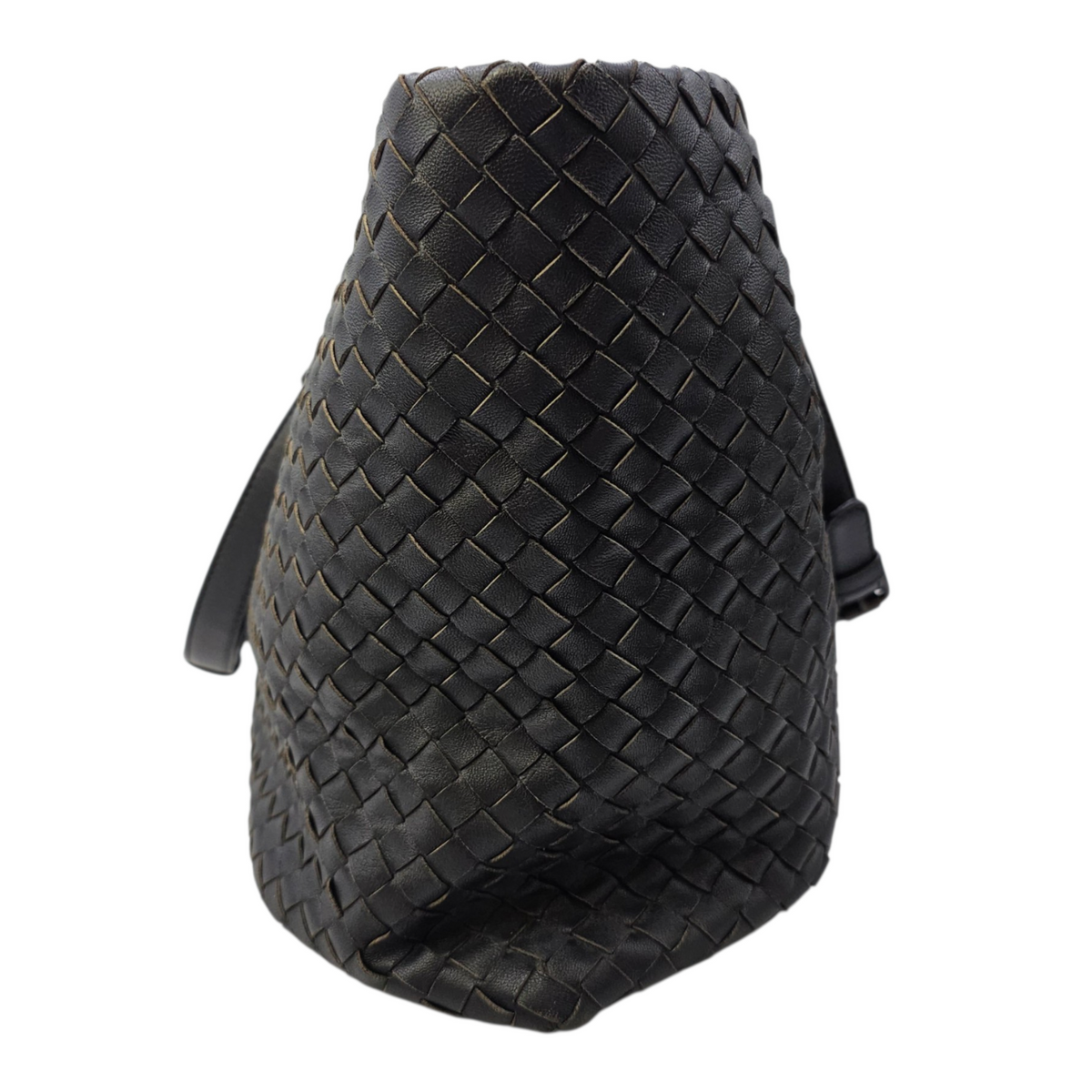 Intrecciato Black Tote Bag in Nappa Leather Ruthenium hardware