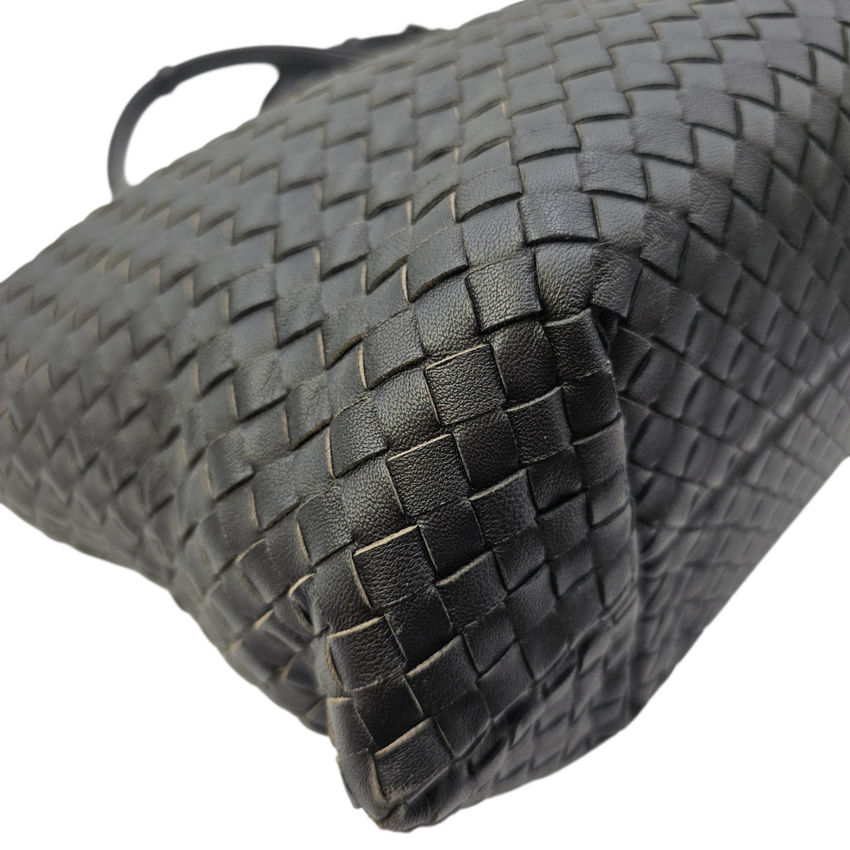 Intrecciato Black Tote Bag in Nappa Leather Ruthenium hardware