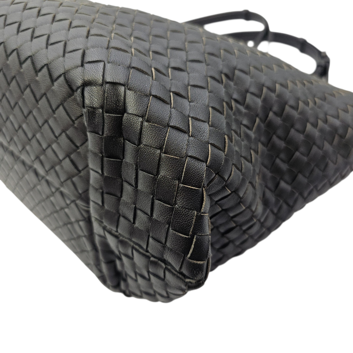 Intrecciato Black Tote Bag in Nappa Leather Ruthenium hardware