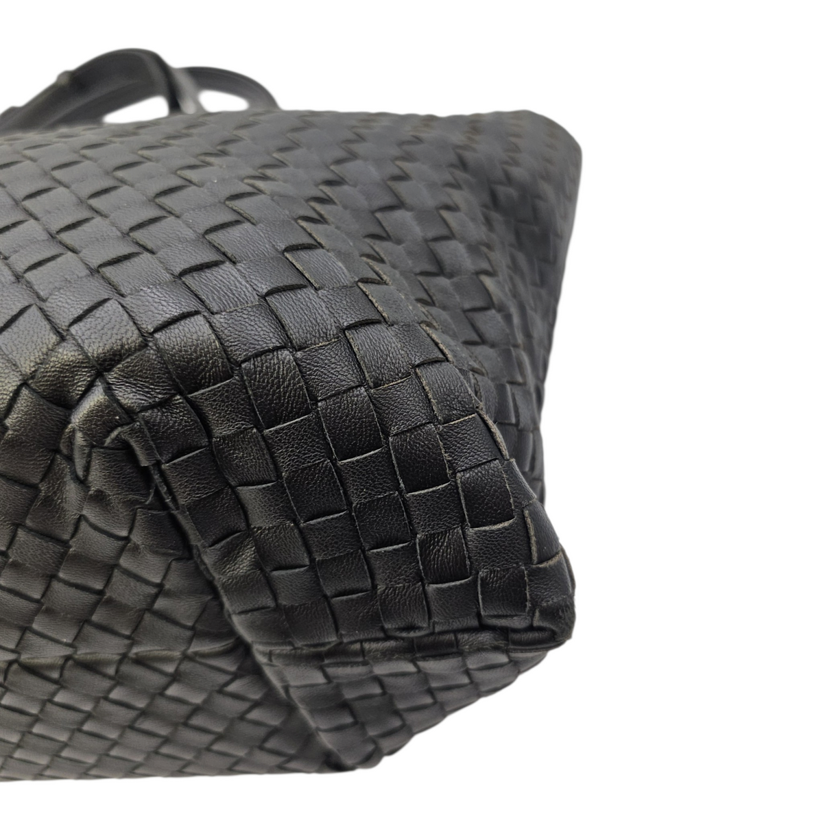 Intrecciato Black Tote Bag in Nappa Leather Ruthenium hardware