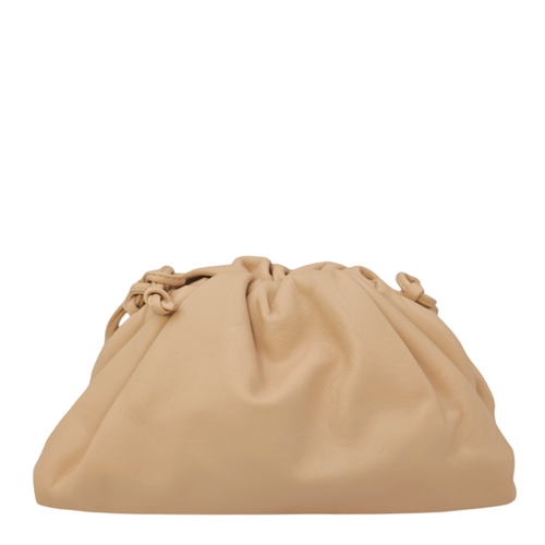 The Pouch  Mini Beige Crossbody Bag in Calfskin Gold hardware