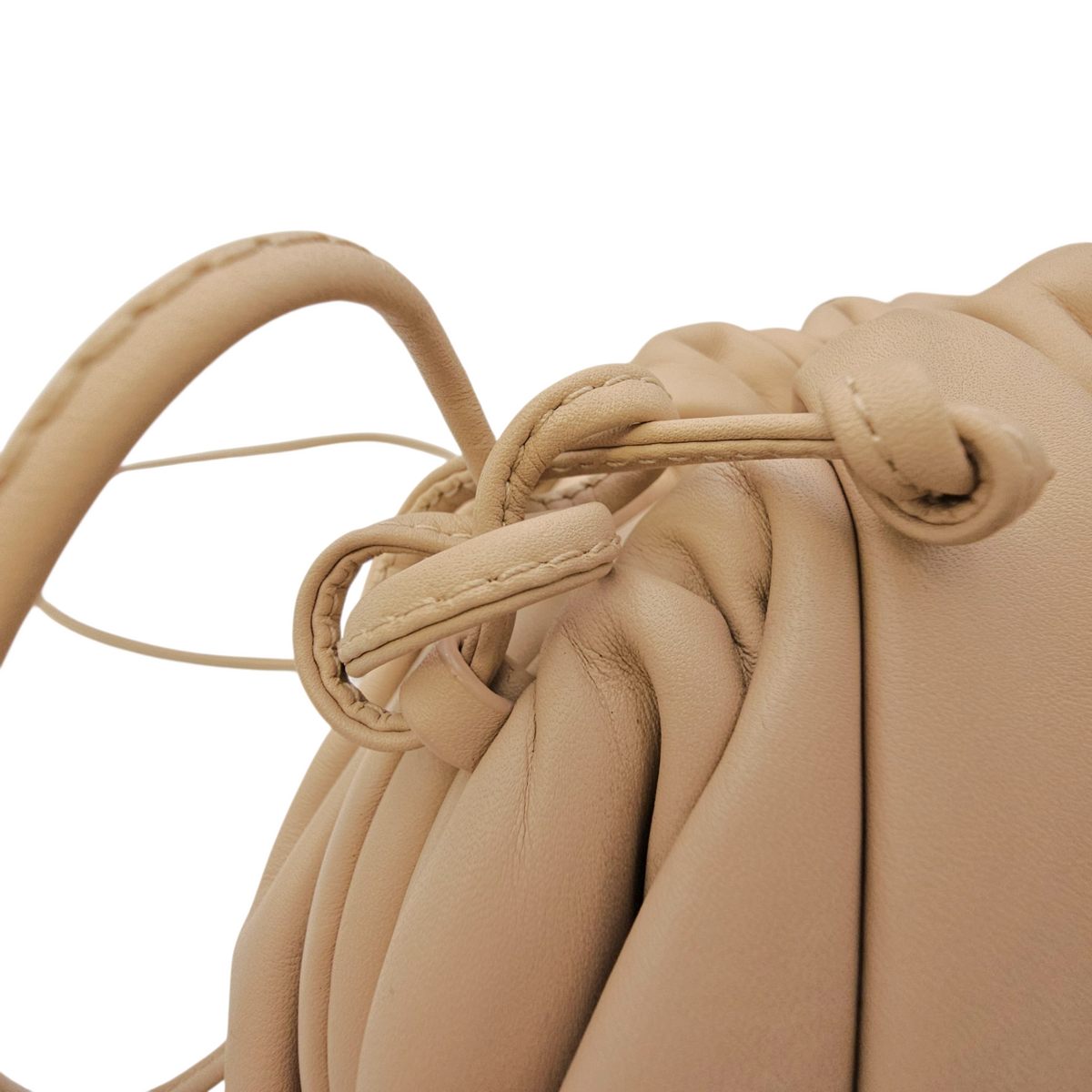 The Pouch  Mini Beige Crossbody Bag in Calfskin Gold hardware