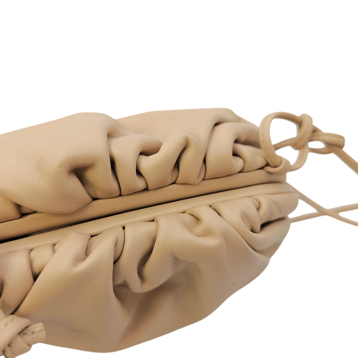 The Pouch  Mini Beige Crossbody Bag in Calfskin Gold hardware