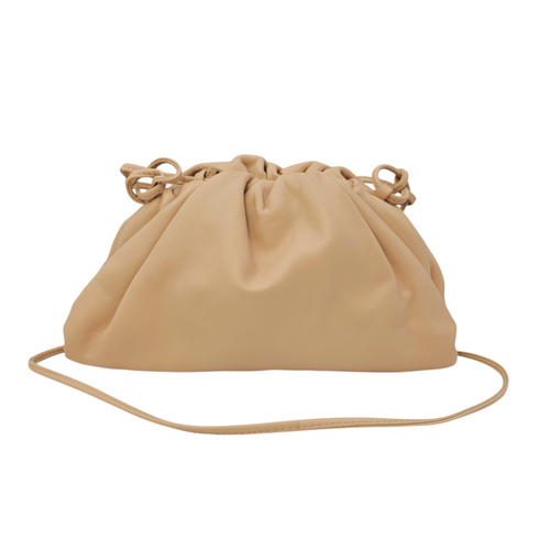 The Pouch  Mini Beige Crossbody Bag in Calfskin Gold hardware