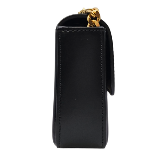 Triomphe Black Shoulder Bag in Calfskin Gold hardware