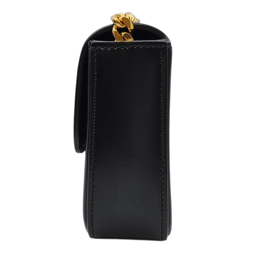 Triomphe Black Shoulder Bag in Calfskin Gold hardware