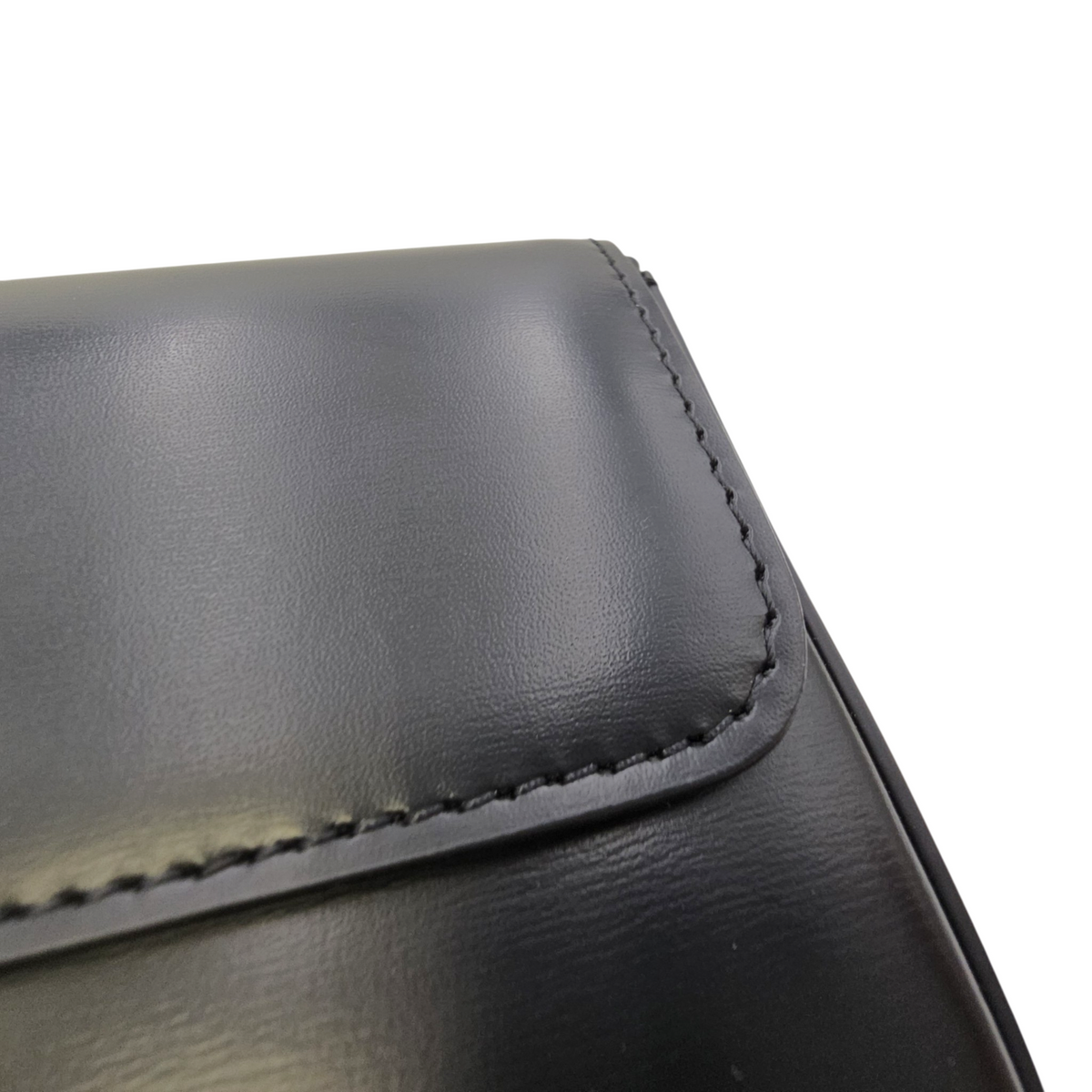 Triomphe Black Shoulder Bag in Calfskin Gold hardware
