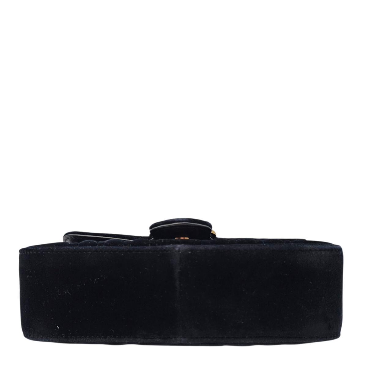 GG Marmont Black Shoulder Bag in Velvet Antique Brass hardware