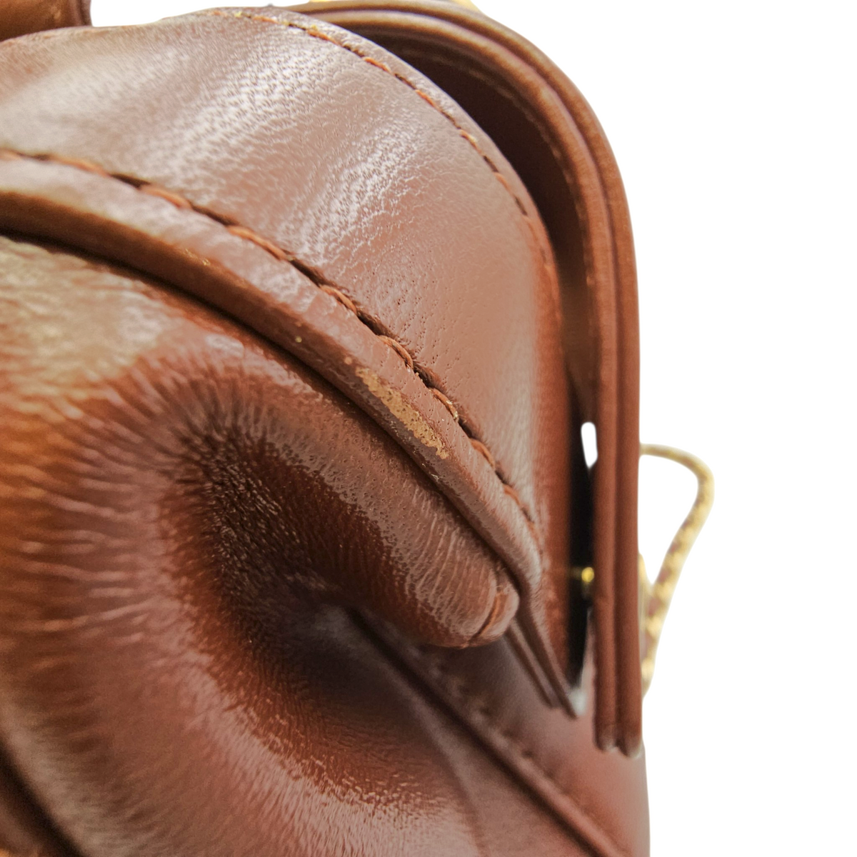 Quilted Cocodoc  Mini Brown Top Handle Bag in Lambskin Gold hardware