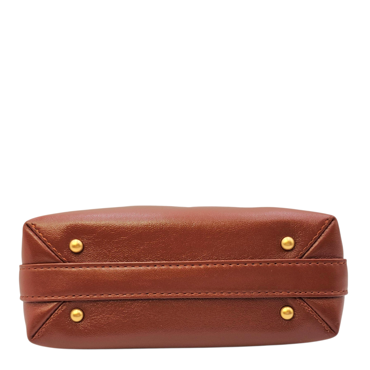 Quilted Cocodoc  Mini Brown Top Handle Bag in Lambskin Gold hardware