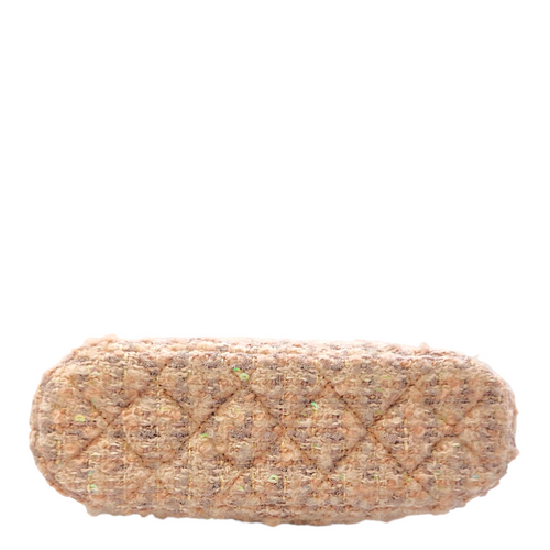 Fantasy Coco Clutch with Chain  Mini Pink Top Handle Bag in Tweed Light Gold hardware