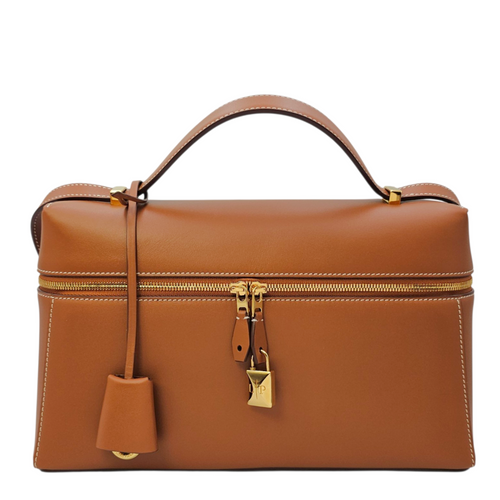 Extra Pocket  27 Brown Top Handle Bag Gold hardware