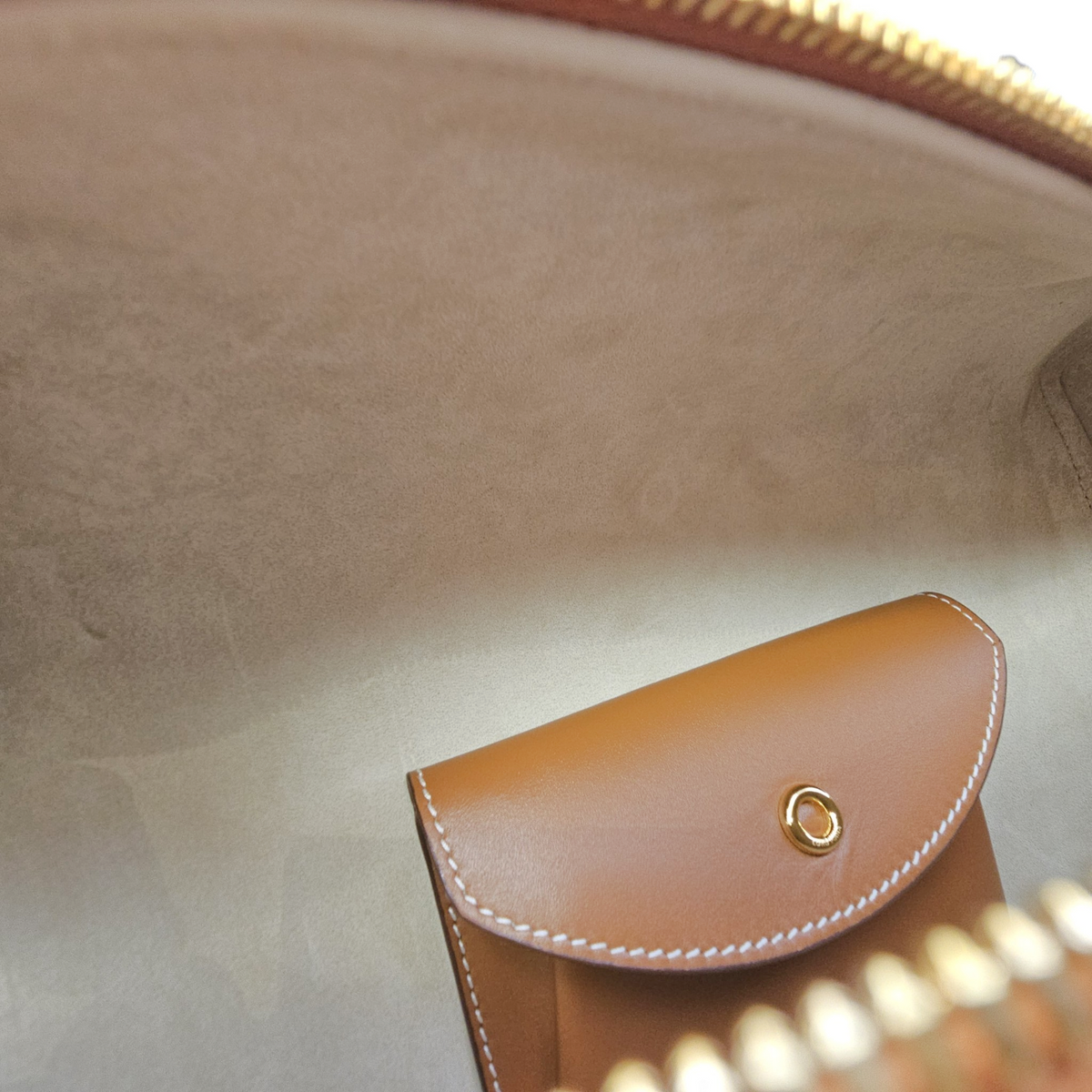 Extra Pocket  27 Brown Top Handle Bag Gold hardware