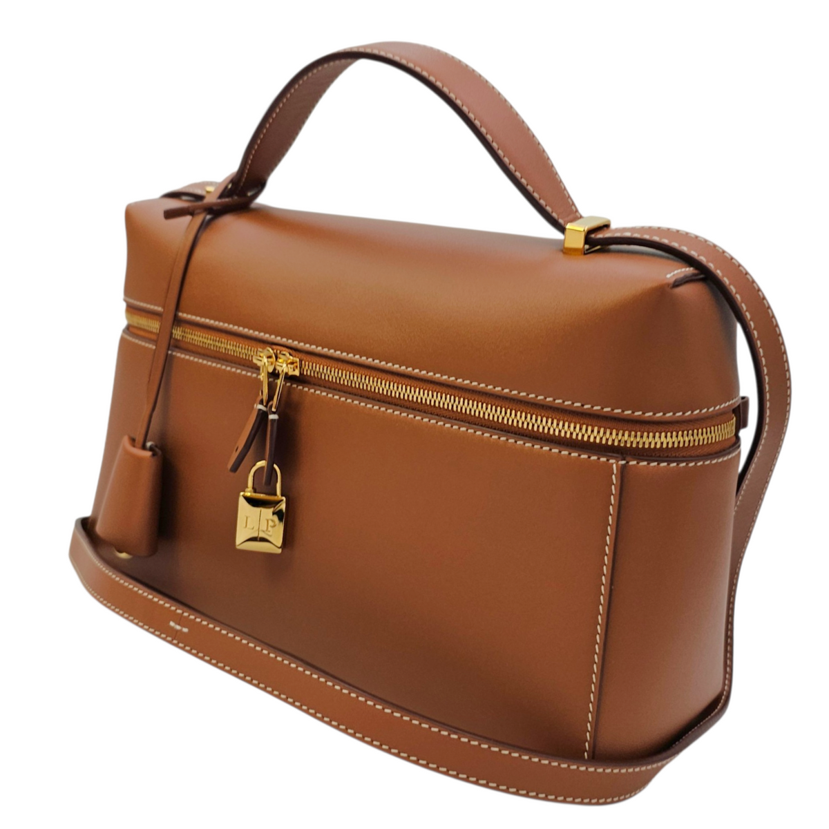 Extra Pocket  27 Brown Top Handle Bag Gold hardware