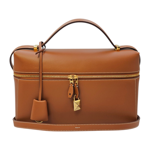 Extra Pocket  27 Brown Top Handle Bag Gold hardware
