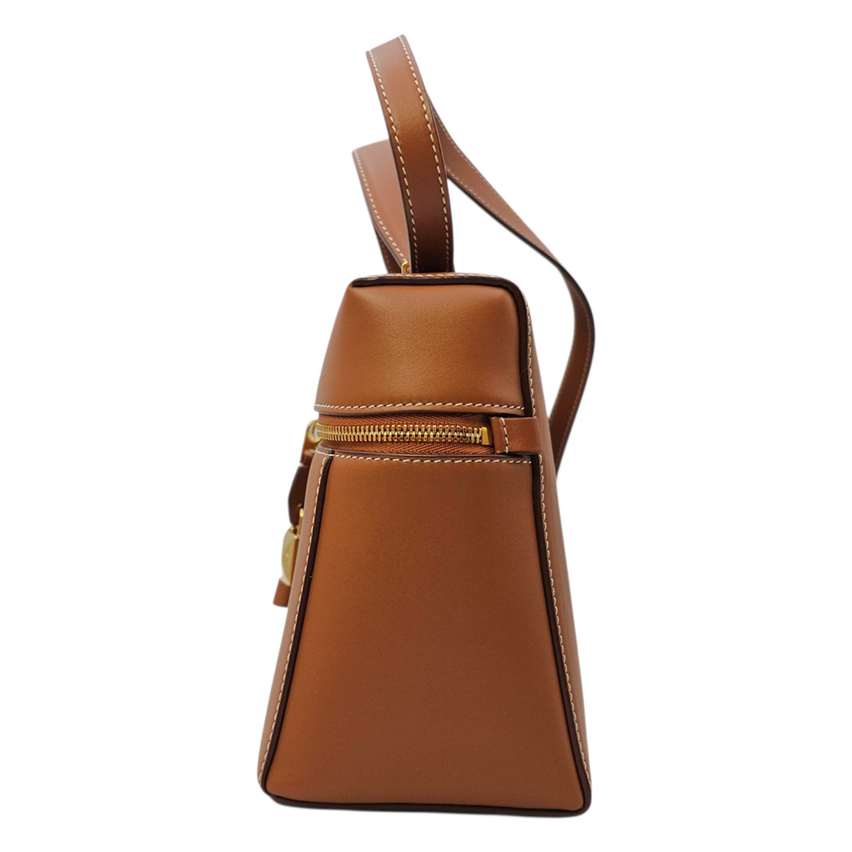 Extra Pocket  27 Brown Top Handle Bag Gold hardware