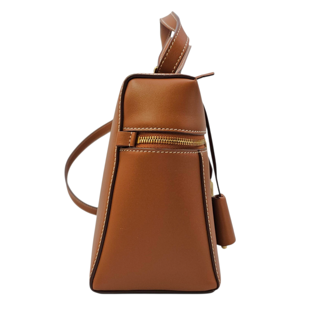 Extra Pocket  27 Brown Top Handle Bag Gold hardware