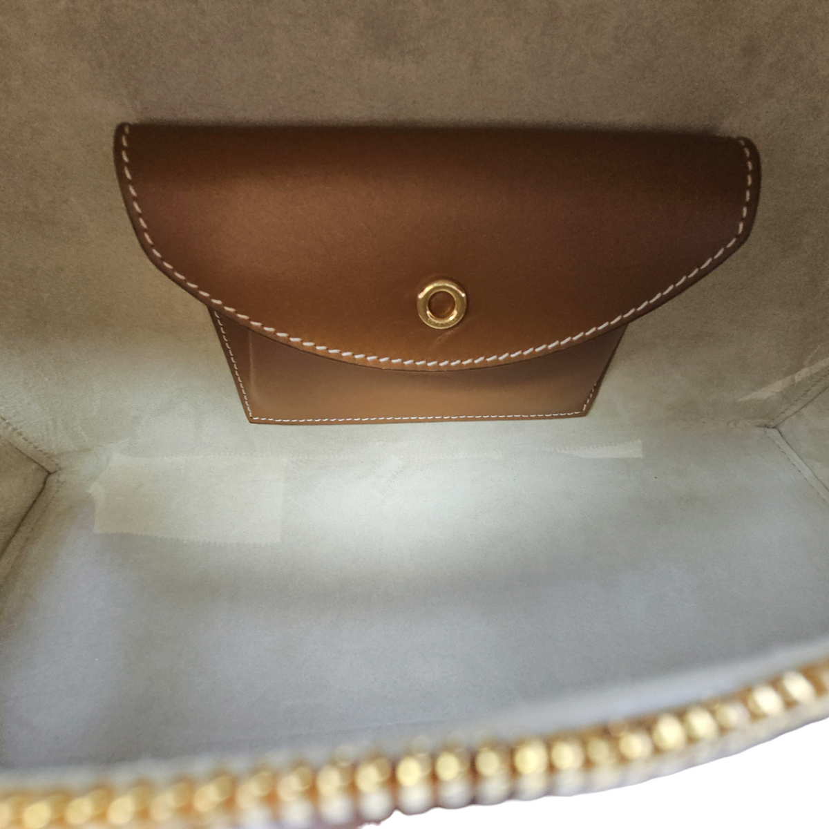 Extra Pocket  27 Brown Top Handle Bag Gold hardware
