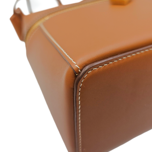 Extra Pocket  27 Brown Top Handle Bag Gold hardware