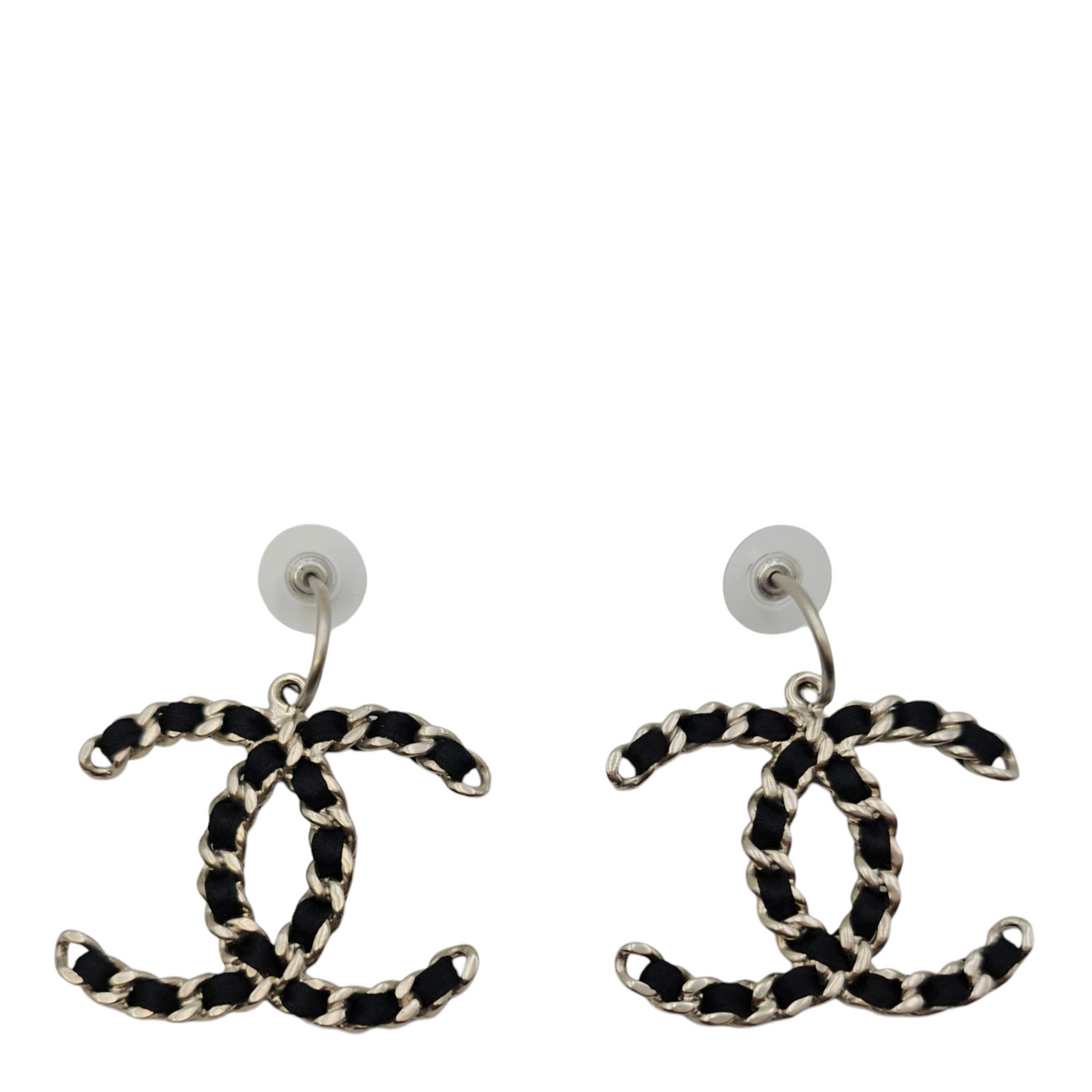 CC Logo Silver Earrings
