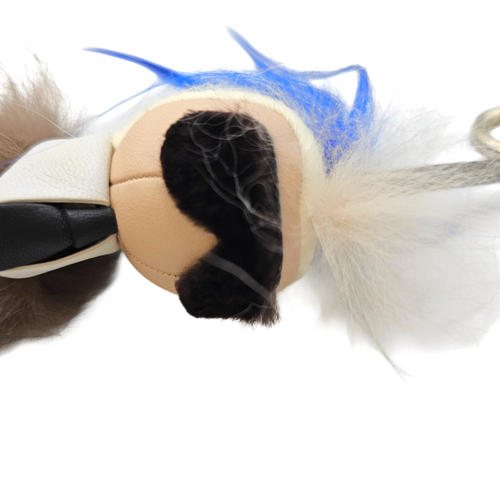 Mini Karlito Bag Charm Brown Bag Accessory in Natural Fur Gold hardware