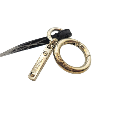 Mini Karlito Bag Charm Brown Bag Accessory in Natural Fur Gold hardware